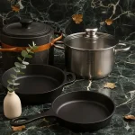 پک چدن + سرویس استیل ایرانی + قابلمه سنگی