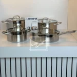 سرویس استیل 8 پارچه عرشیا اورجینال مدل درب پیرکس