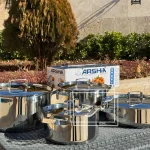 سرویس استیل عرشیا اورجینال مدل درب استیل 8 پارچه