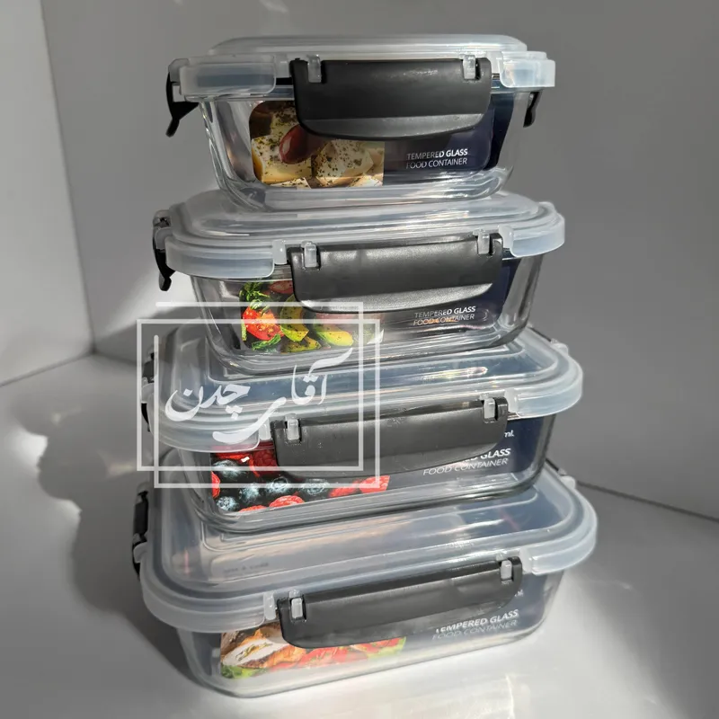 ظروف شیشه ای نگهدارنده غذا 8 پارچه