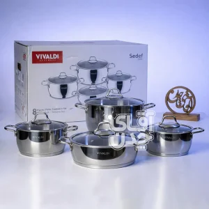 سرویس قابلمه استیل 8 پارچه ویوالدی مدل صدف